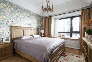 米兰天地装饰-现代美式风格卧室实景图