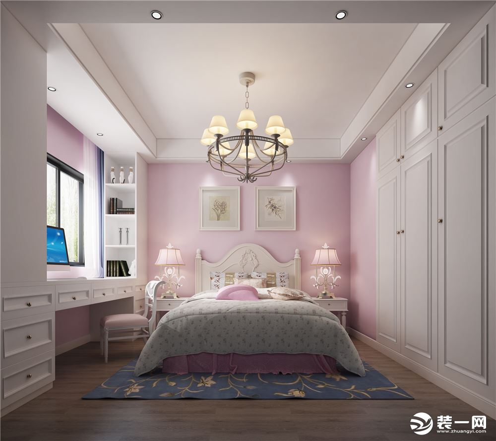 130平平层中式风格卧室装修效果图