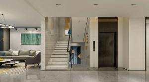 楼梯襄阳极美组设计山水华府700平别墅现代简约风格装修案例设计