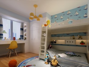 139平三居室现代简约风格儿童房装修效果图