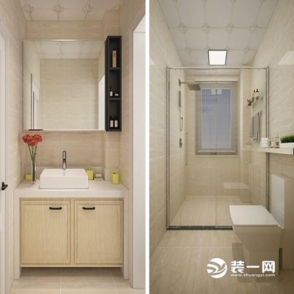 卫生间  干湿分离，保证空间的干燥整洁。分开设计能同时满足家人的需求，不会造成干扰