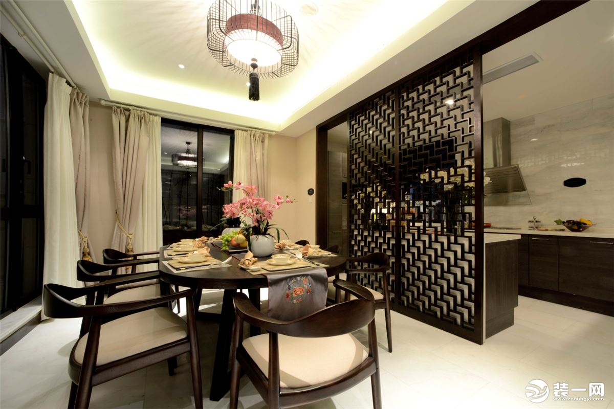 惠南一方新城三居室中式风格装修效果图