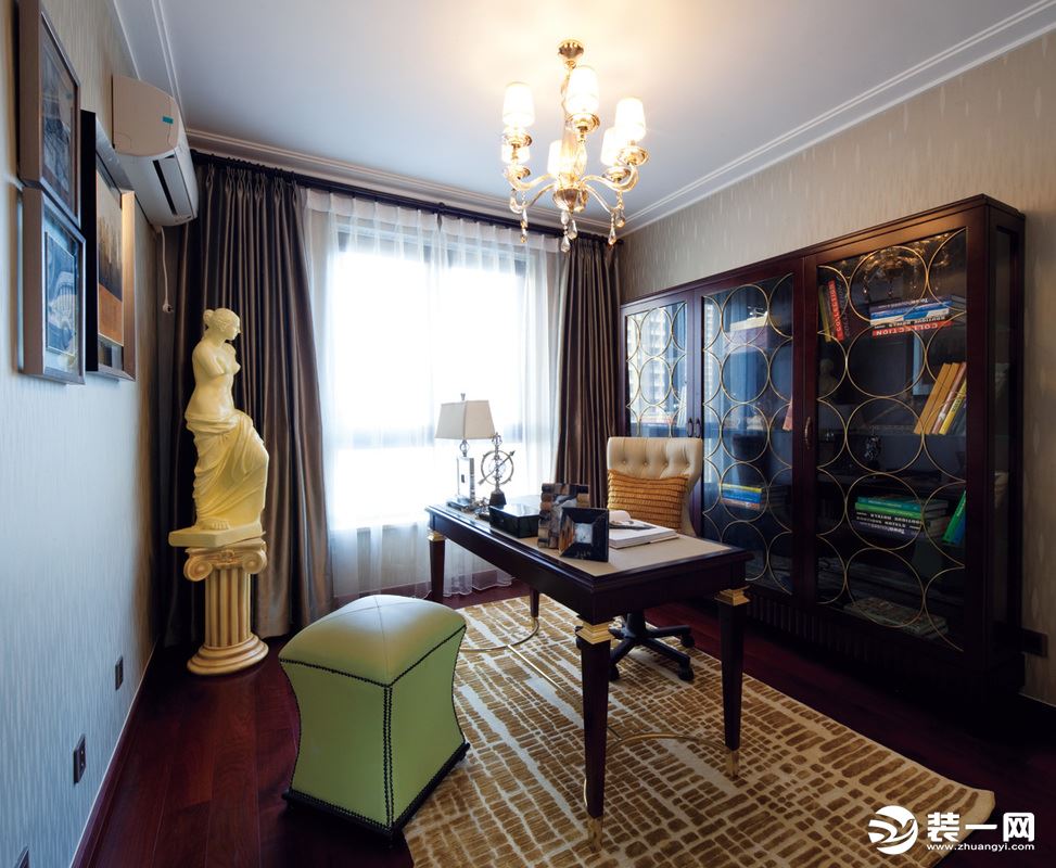 上海金地自在城3期三居室美式风装修效果图