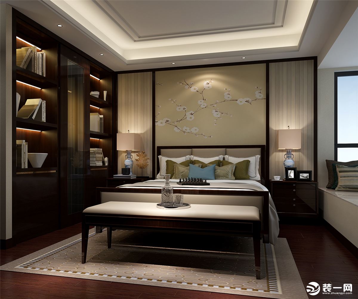 上海嘉宏紫薇园三居室中式风装修效果图