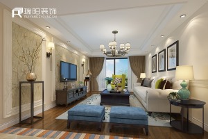 中南御锦城 140平复式美式风格装修效果图