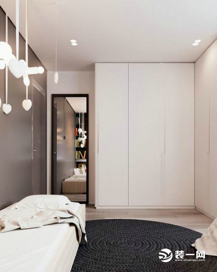 简约时尚风格卧室，简约的设计放大了空间。