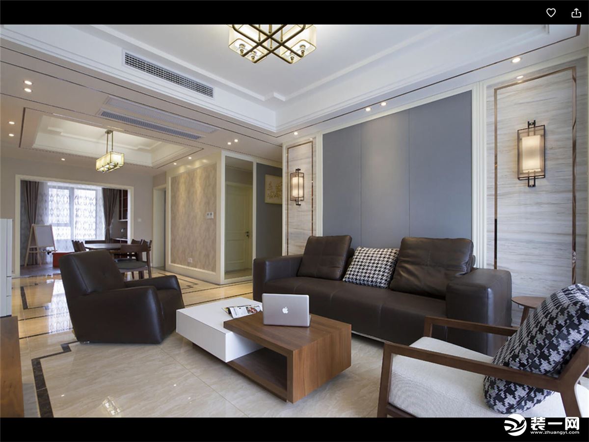 锦致装饰 瑶海万达 120平 三居室 现代风格 客厅装修效果图