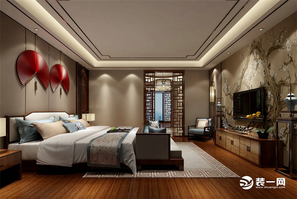 新中式风格 卧室效果图