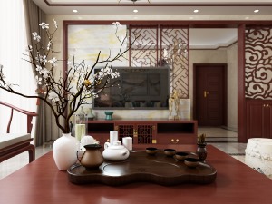 中式红木风格效果图