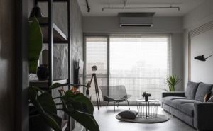 【方林装饰】武汉保利时代88平室内简约现代黑白灰风格装修客厅效果图