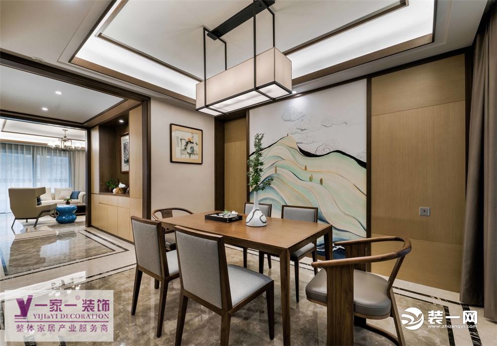 中式风格三居室餐厅装修设计效果图