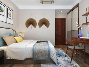 108平米中式风格卧室装修图