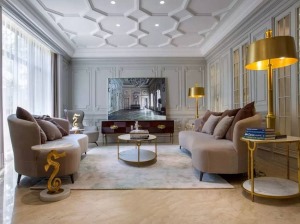 福州保利香檳國際三居室輕奢風格裝修效果圖