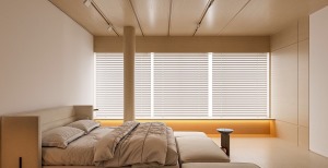 卧室运用大量原木更加温馨，有助于睡眠