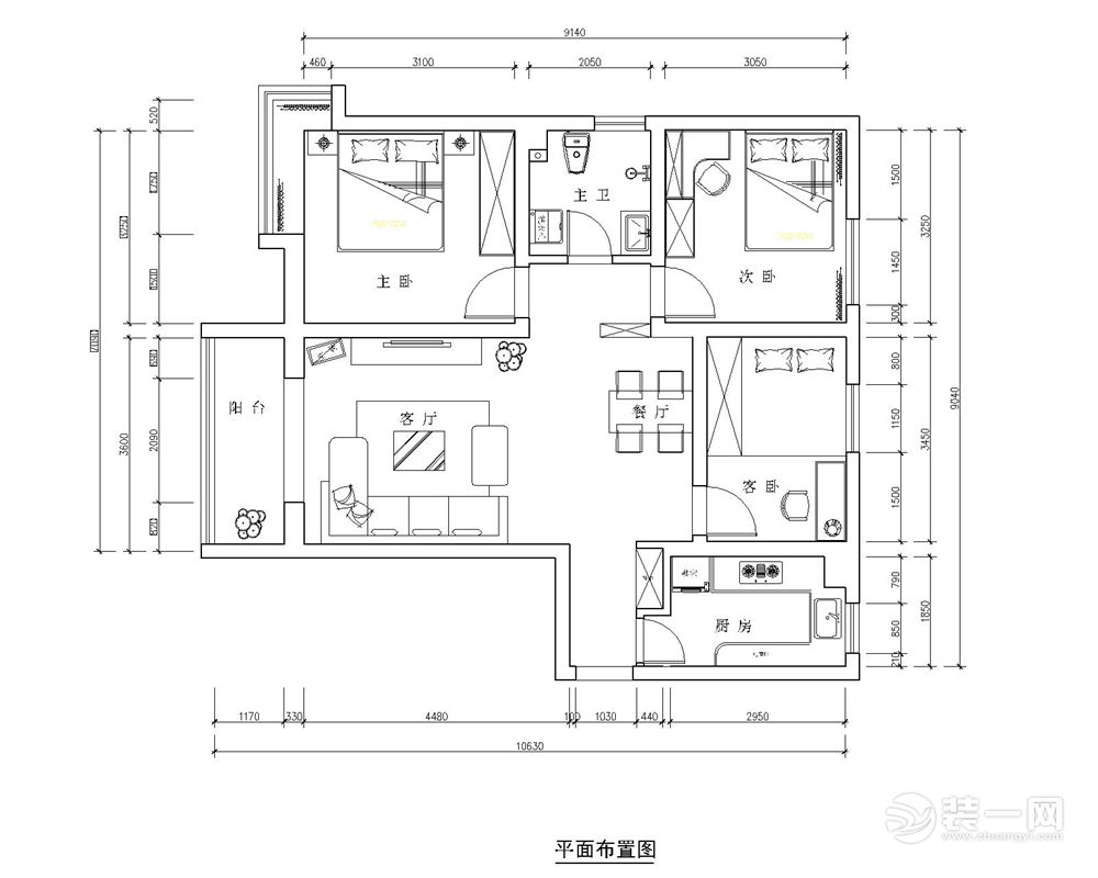 青岛黄岛城市人家装饰公司香江旺角北欧风格装修效果图