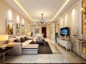 凤凰城三室两厅两位140平方简欧风格--设计师张媛媛