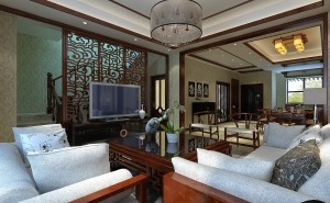 龙湖别墅350平方中式风格造价50万--设计师石洪香