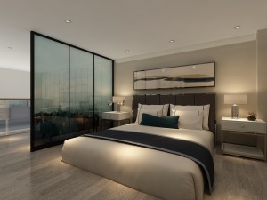 卧室45平方loft半封现代简约风格装修效果图