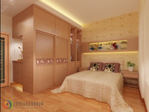 尚璟园中式三居室装修案例卧室