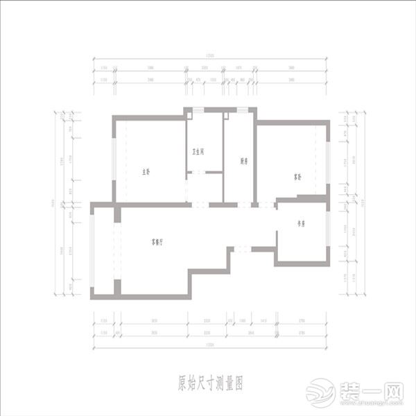 【武汉都市时空装饰】卧龙墨水湖边二居室95平米户型图