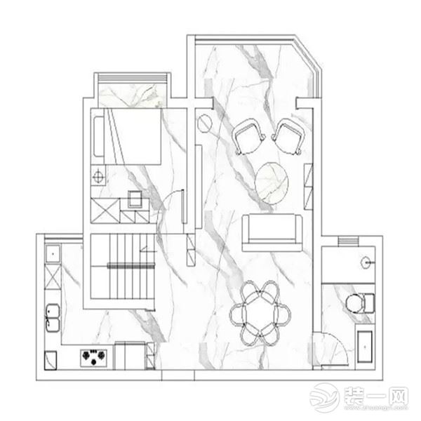 【武汉都市时空装饰】纽宾凯简约风格 户型图