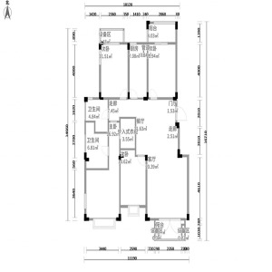 【武汉都市时空装饰 】观澜国际三居室136平米户型图