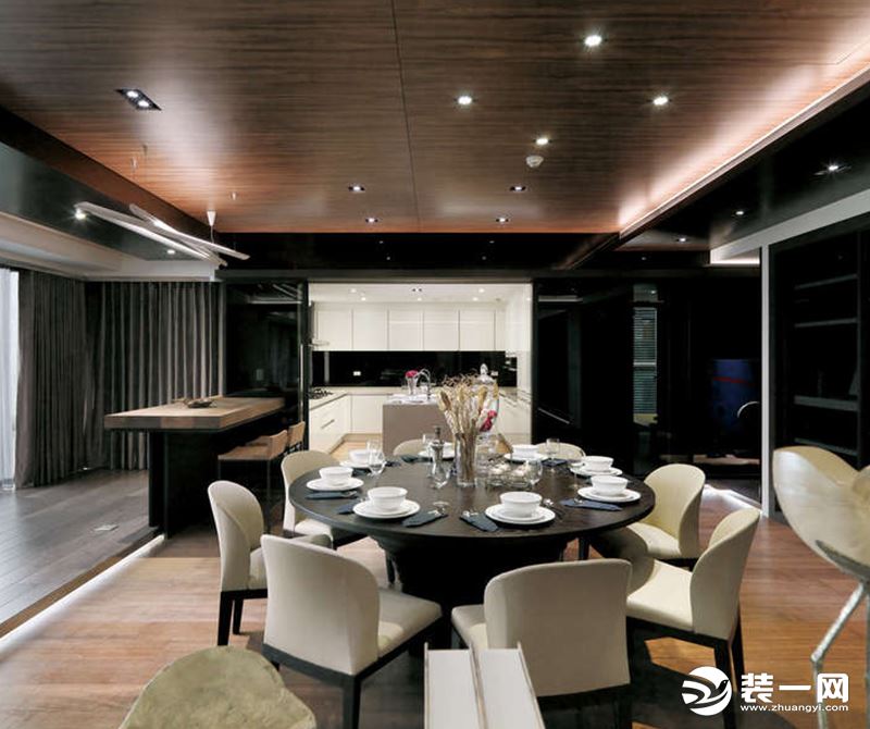 中大颐和湾  三居室  现代风格  餐厅实景图