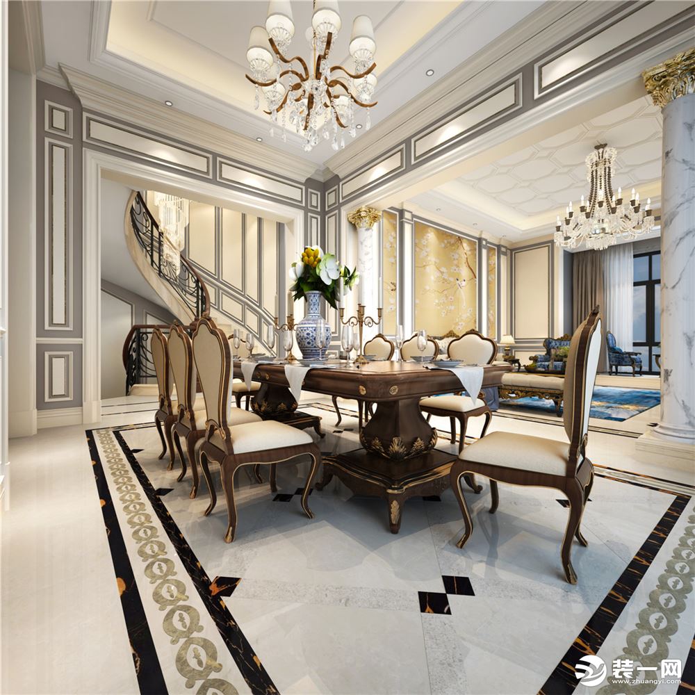 圣堡别墅项目装修欧美风格设计，上海腾龙别墅设计师刁振瑛咨询预约电话 15800615719