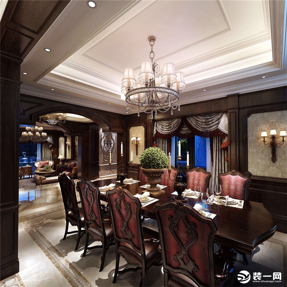 绿地香颂600平独栋别墅项目装修美式古典风格设计，上海腾龙别墅设计师任祥付作品，欢迎品鉴
