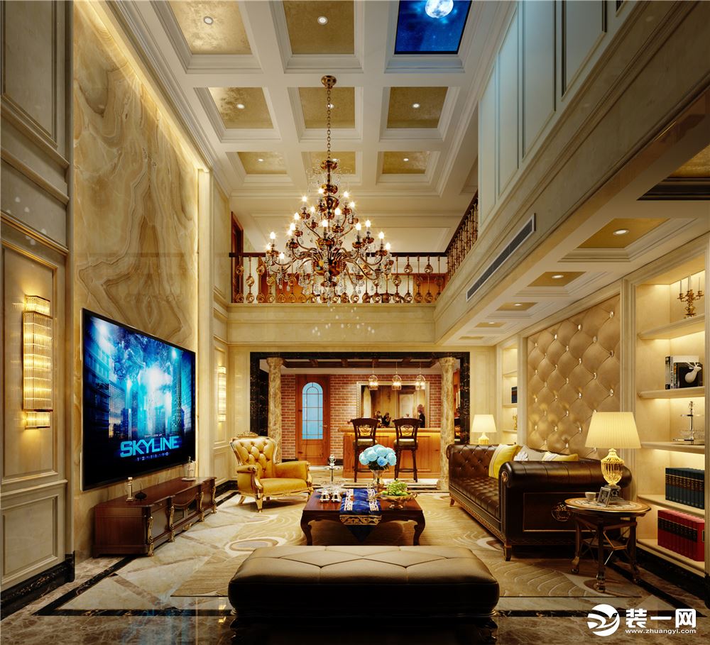 保利茉莉公馆别墅项目装修欧式古典风格设计，上海腾龙别墅设计师任祥付作品，欢迎品鉴