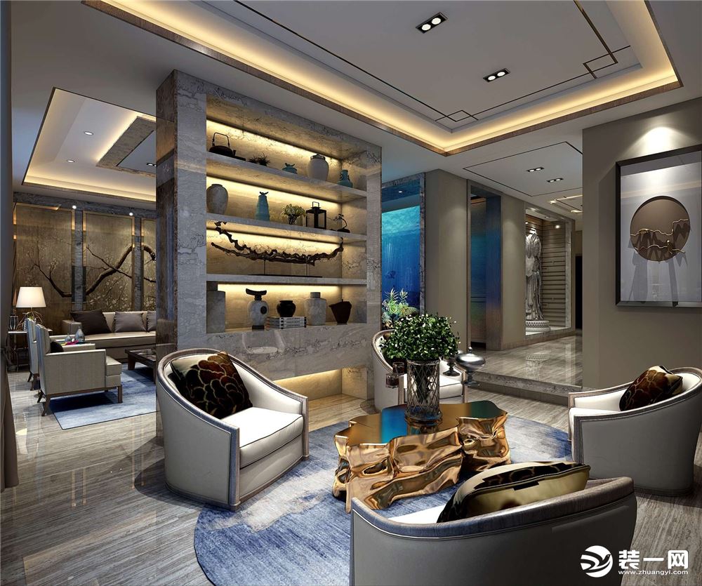 嘉定宝华栎庭别墅项目装修现代风格设计，上海腾龙别墅设计作品，欢迎品鉴