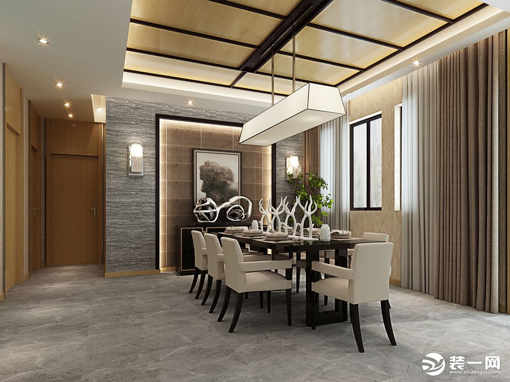 观庭别墅项目装修日式风格设计方案，上海腾龙别墅设计作品，欢迎品鉴