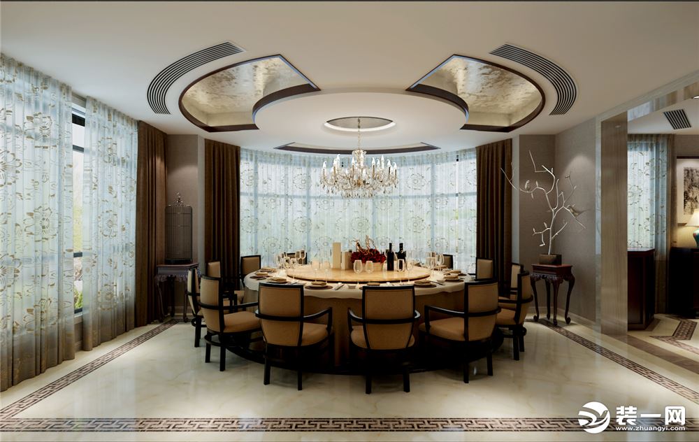 上海蓝堡别墅项目装修新中式风格设计，上海腾龙别墅设计师孙明安作品，欢迎品鉴