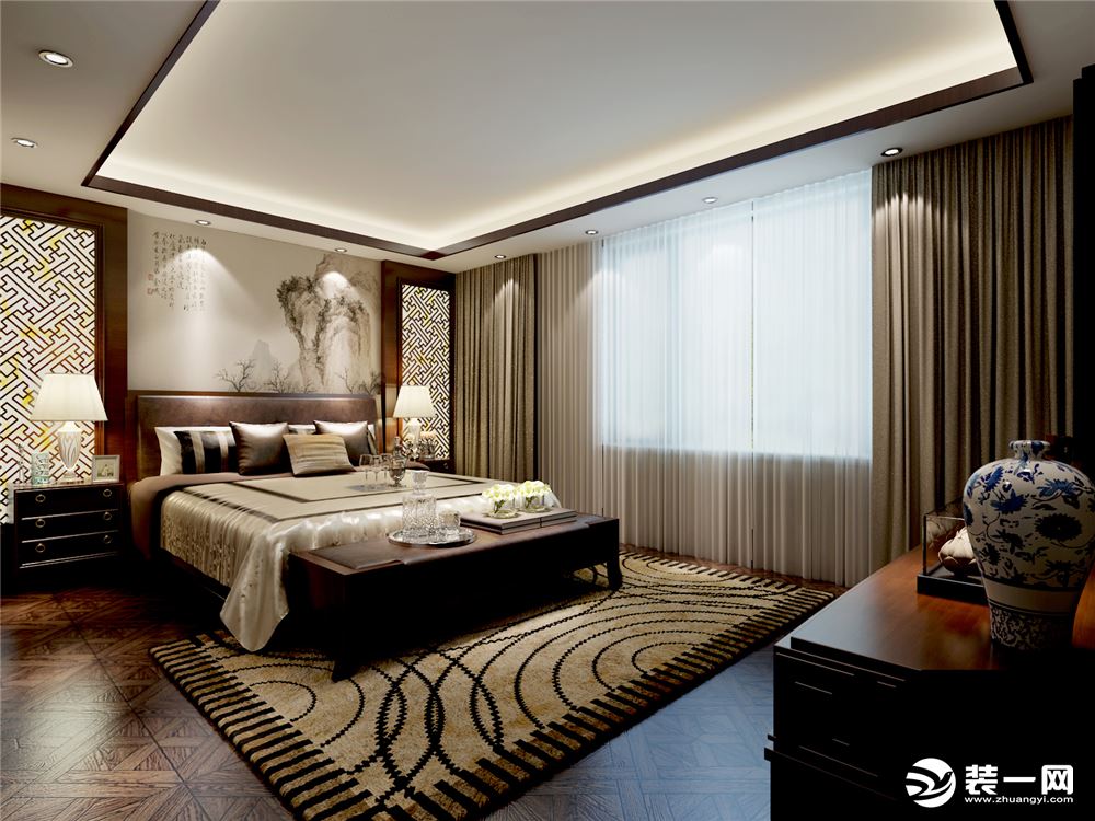 上海蓝堡别墅项目装修新中式风格设计，上海腾龙别墅设计师孙明安作品，欢迎品鉴