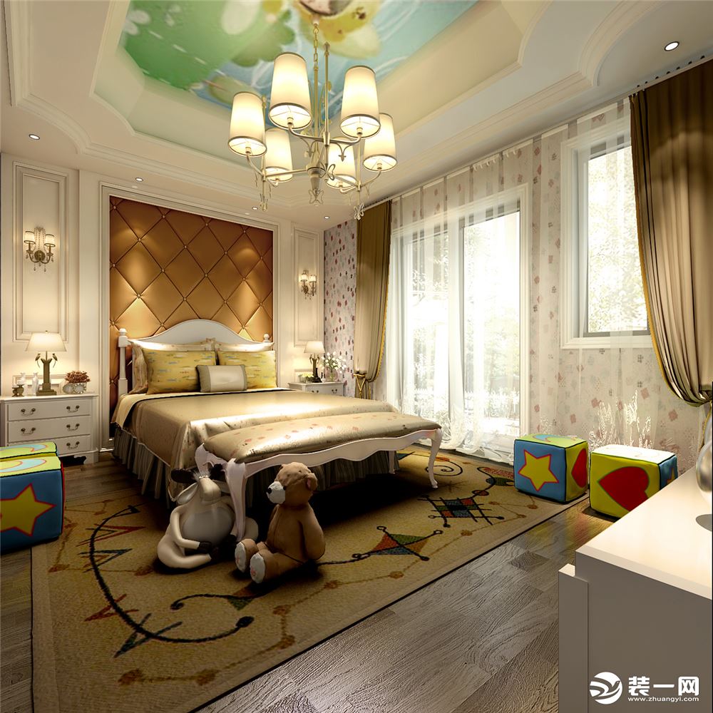 绿地香颂210平别墅项目装修欧美风格设计，上海腾龙别墅设计师祝炯作品，欢迎品鉴
