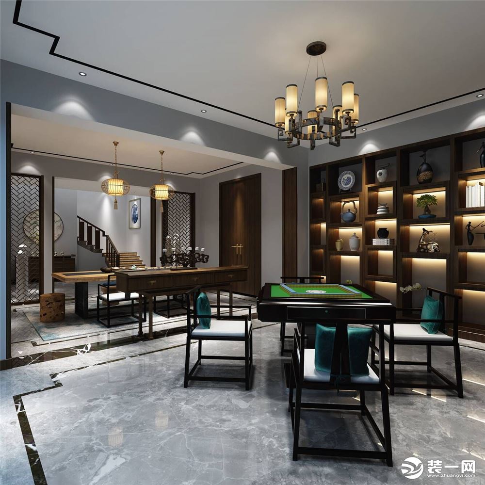 青浦古涧堂别墅项目装修新中式风格设计，上海腾龙别墅设计师叶剑平作品，欢迎品鉴
