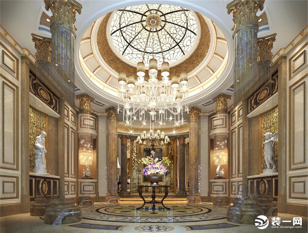 别墅装修欧式古典风格设计，上海腾龙别墅设计作品，欢迎品鉴