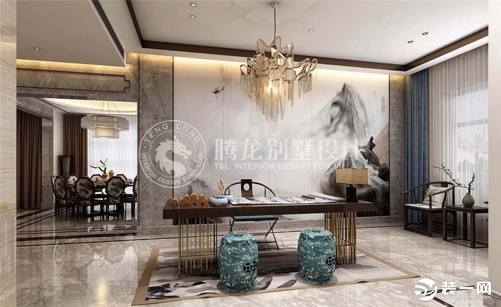 金茂逸墅别墅项目装修新古典风格设计方案展示，上海腾龙别墅设计师叶剑平作品，欢迎品鉴