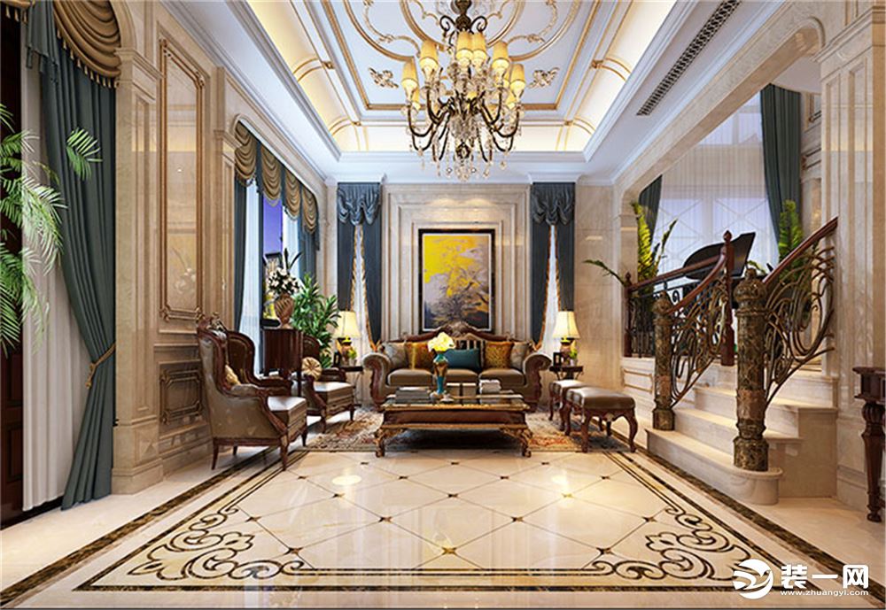 内森庄园别墅装修欧式古典风格设计，上海腾龙别墅装修咨询，别墅设计师预约电话：15800615719