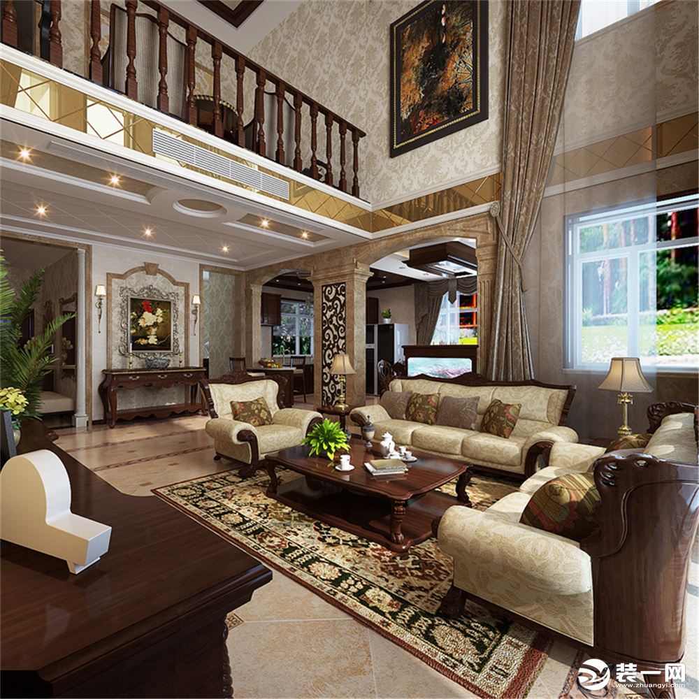 金大元别墅项目装修欧美风格设计方案，上海腾龙别墅设计咨询预约电话：15800615719