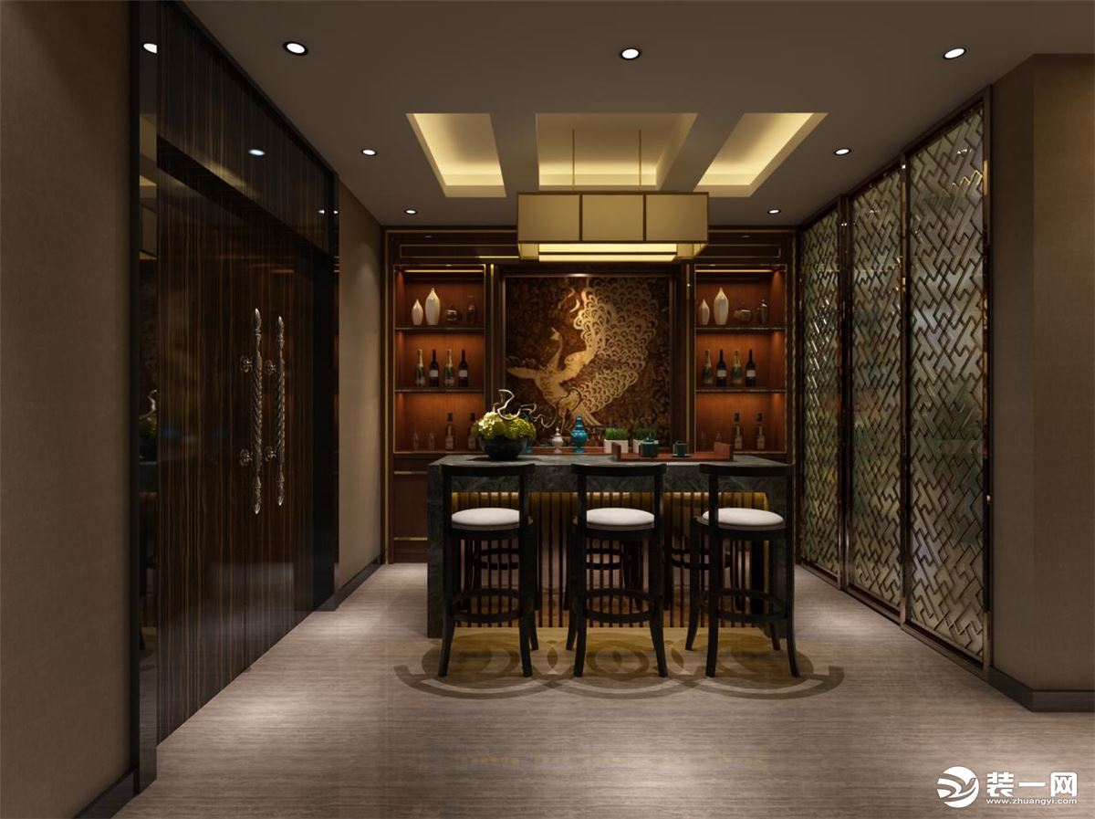 丝庐雅苑别墅项目装修新中式风格设计案例展示，上海腾龙别墅设计师万珂作品，欢迎品鉴