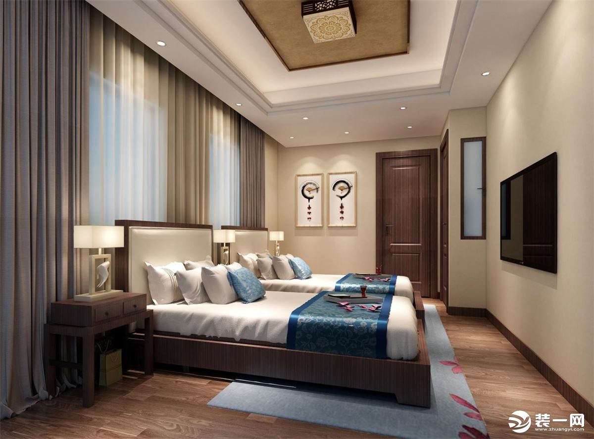 南汇皇宫半岛双拼别墅新中式风格设计案例展示，上海腾龙别墅设计葛成峰作品，欢迎品鉴