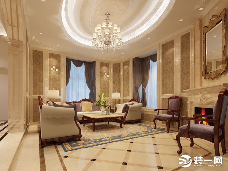 大豪山林别墅项目装修欧式古典风格设计案例展示，上海腾龙别墅设计师林财表作品，欢迎品鉴
