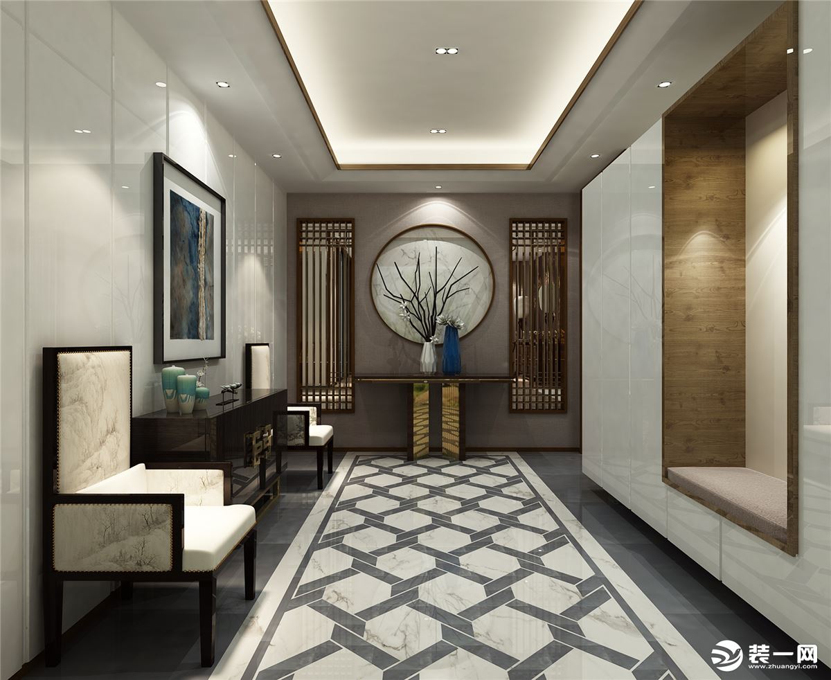 腾龙别墅设计师李耐忠中式风格设计案例，设计师咨询预约：15800615719