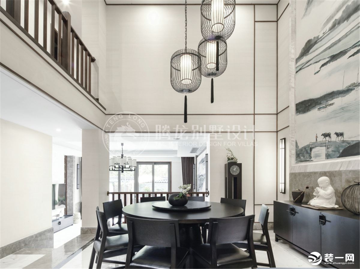 新中式风格别墅设计案例展示，上海腾龙别墅设计咨询预约电话：15800615719