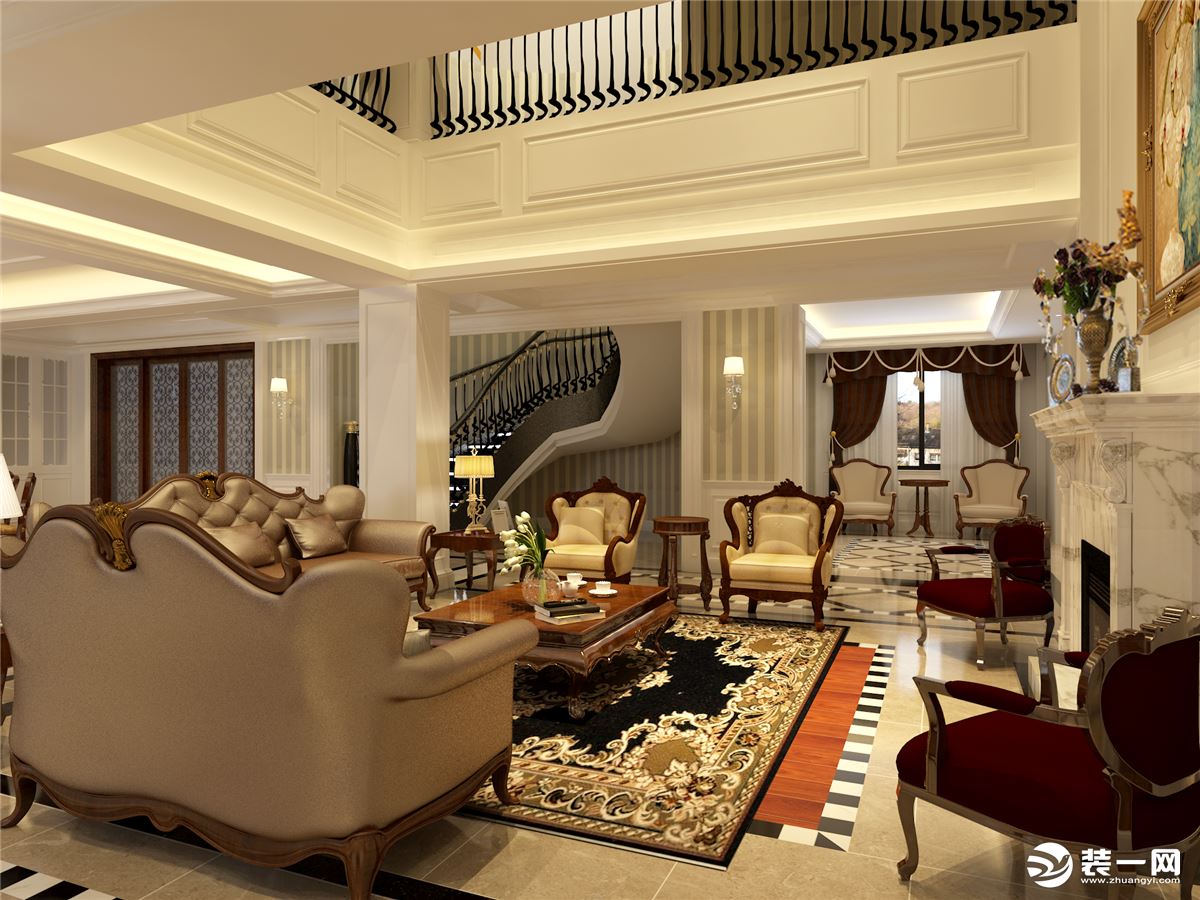 欧美风格别墅设计案例展示，上海腾龙别墅设计作品，咨询预约电话：15800615719