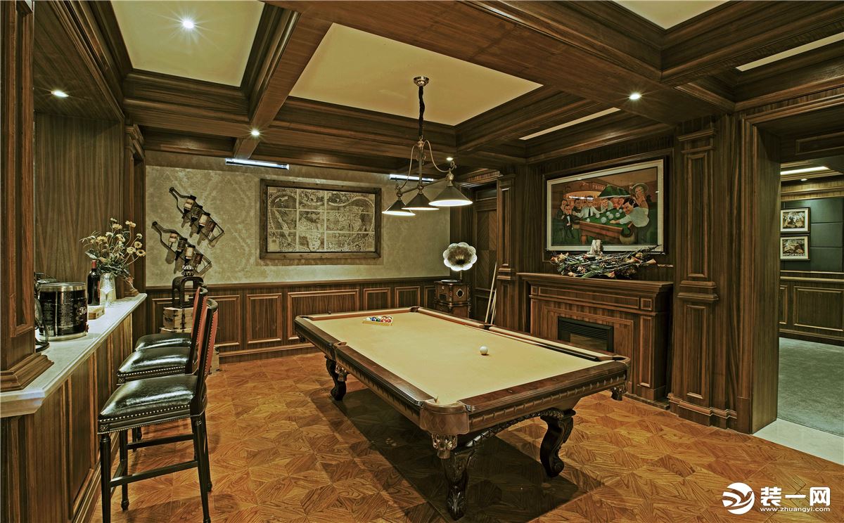 美式古典风格别墅装修完工实景展示，上海腾龙别墅设计咨询预约电话：15800615719