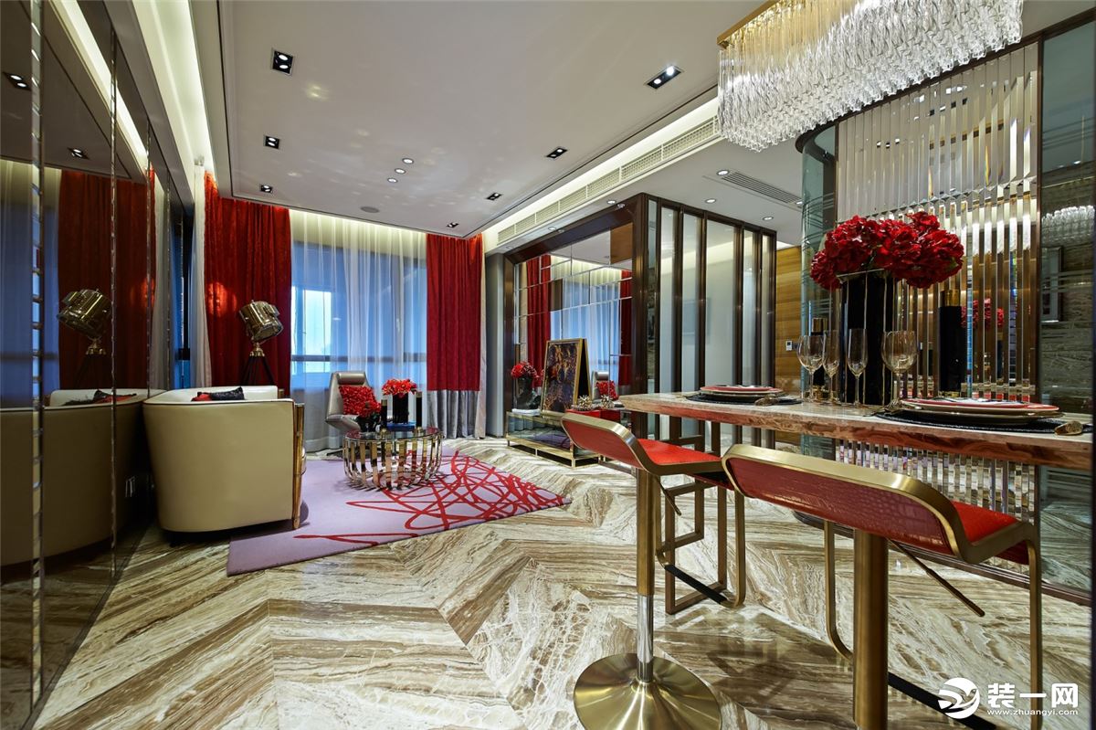 轻奢港式风格设计案例展示，上海腾龙别墅设计作品，欢迎品鉴