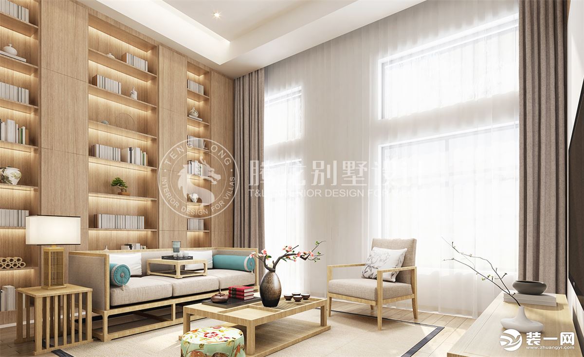 别墅装修现代日式风格设计案例展示，上海腾龙别墅设计作品，欢迎品鉴