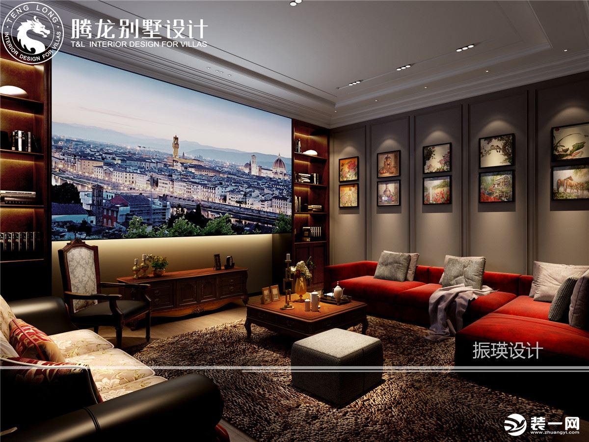 浦东合生东郊800平独栋别墅项目装修轻奢风格设计作品展示，上海腾龙别墅设计作品